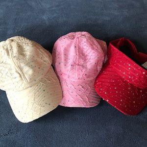 2 bedazzled golf hats